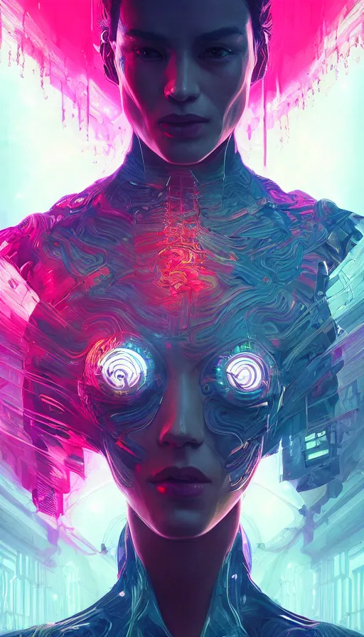 Image similar to altered carbon, neon, fibonacci, sweat drops, insane, intricate, highly detailed, digital painting, artstation, concept art, smooth, sharp focus, illustration, Unreal Engine 5, 8K, art by artgerm and greg rutkowski and alphonse mucha