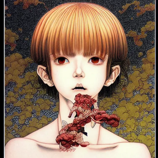 Image similar to prompt: Portrait painted in 3d style drawn by Katsuhiro Otomo and Takato Yamamoto, inspired by Fables, china doll face, smooth face feature, intricate oil painting, high detail, sharp high detail, manga and anime 2000