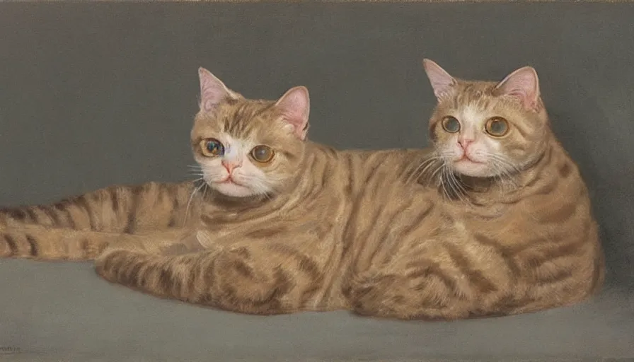 Image similar to painting by borremans, cat, detailed, stunning