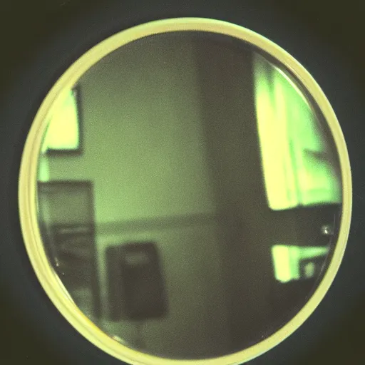 Image similar to polaroid taken by shadow in a mirror, lofi, retro