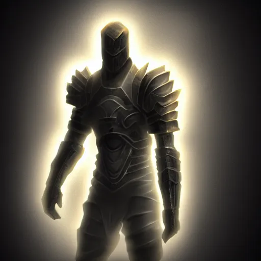 Image similar to a highly detailed digital art of a man wearing a epic shadow armor