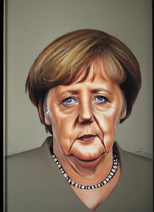 Image similar to close - up portrait of angela merkel by sarah moon,