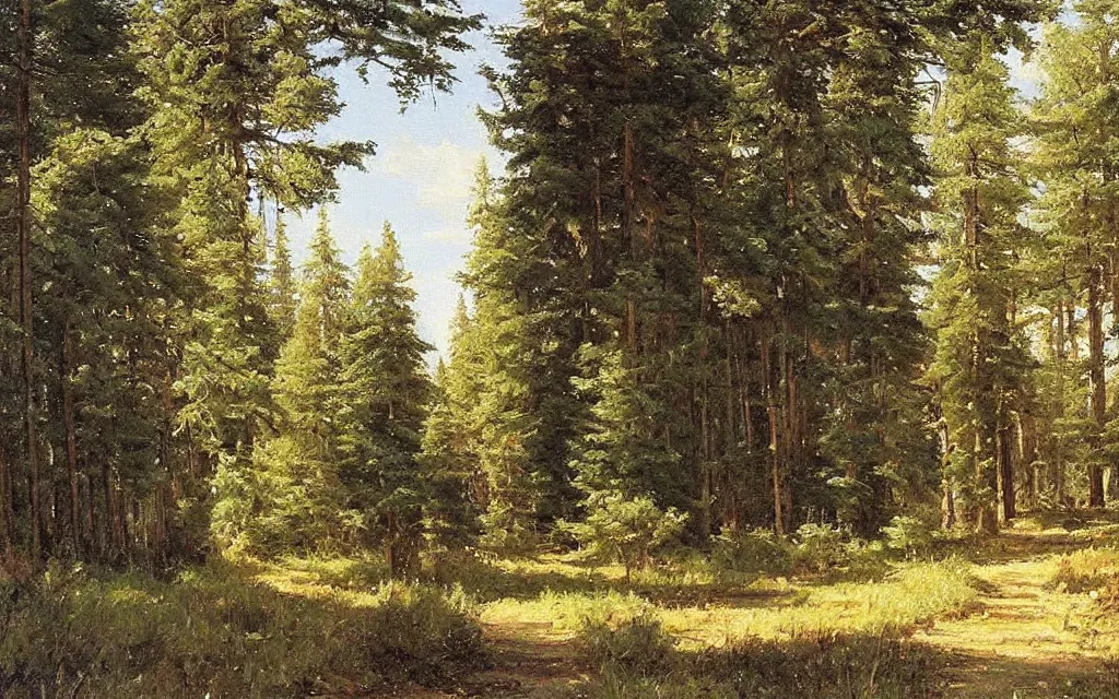 Image similar to a beautiful painting representative of the art style of ivan shishkin