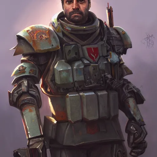 Image similar to oscar isaac as a 4 0 k marine by mandy jurgens, artstation