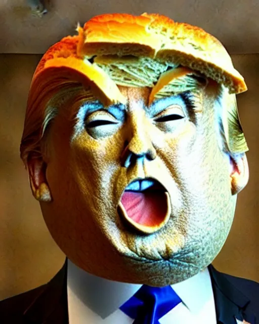 Image similar to donald trump made out of bread