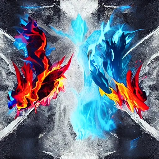 Image similar to fire vs ice