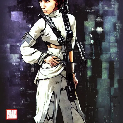 Prompt: Princess Leia by Yoji Shinkawa