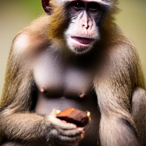 Prompt: Monkey smoking a cigar, award-winning photo