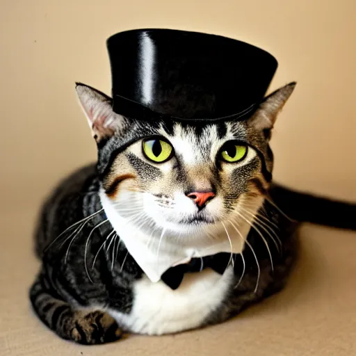 Prompt: cat wearing a tophat