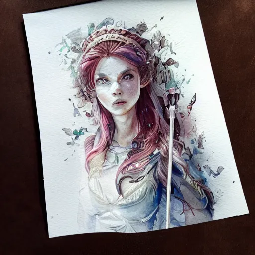 Image similar to watercolor art on paper, elementalist, highly detailed, artstation, masterpiece, award - winning