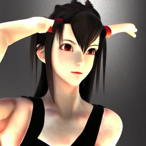 Image similar to aerith gainsborough mixed with tifa lockhart