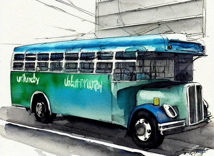 Image similar to concept art of a urban bus, pinterest, artstation trending, behance, watercolor, by coby whitmore, silver, laser light,