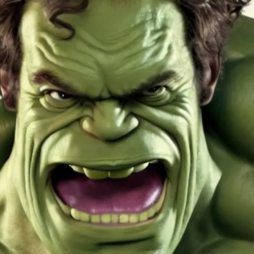 Prompt: a still of tobias funke as the hulk in the avengers ( 2 0 1 2 )