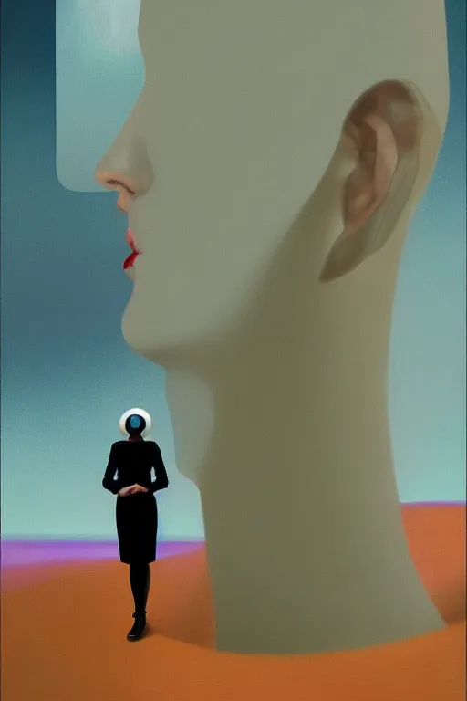 Image similar to woman wearing oculus and digital glitch head edward hopper and james gilleard, zdzislaw beksisnski, higly detailed