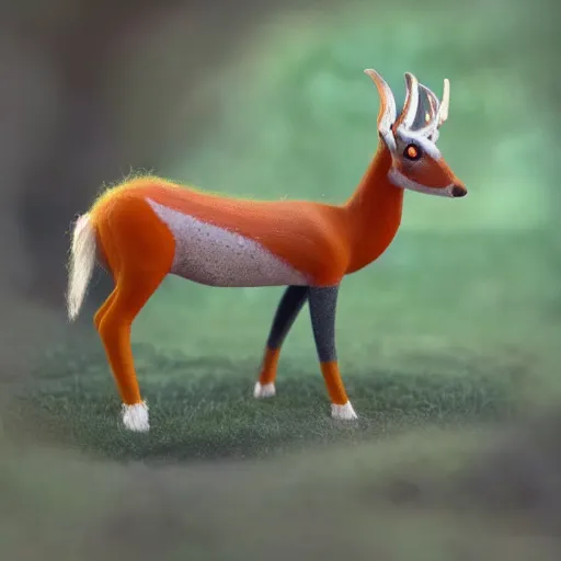 Image similar to Short, elf, grey skin with a green undertone, orange/red hair, ears are 3 inches long ending at a point, their eyes are like a pale yellow light all iris (no black or white), uhhh they have deer like legs that bend backwards to allow for faster movement, and they are both masc and femme equally so I don’t have to choose a gender dramatic lighting, illustration by Greg rutkowski, yoji shinkawa, 4k, digital art, concept art, trending on artstation