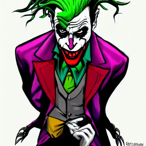 Image similar to the joker as a punk