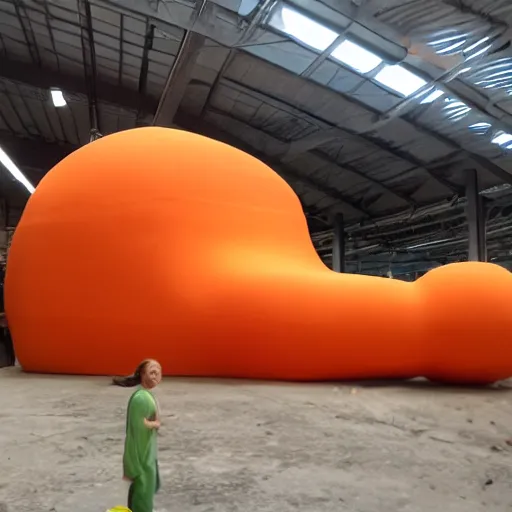 Prompt: giant orange human shape