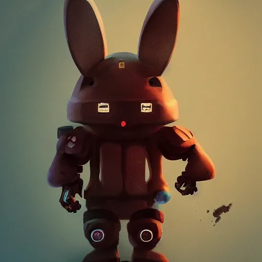 Image similar to rabbit robot in the style of dominik mayer artstation