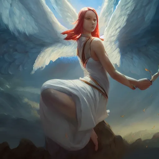 Prompt: an oil painting of poke with angel wings, by artgerm, wlop and greg rutkowski, hd, hdr, ue 5, ue 6, unreal engine 5, cinematic 4 k wallpaper, 8 k, ultra detailed, high resolution, artstation, award winning