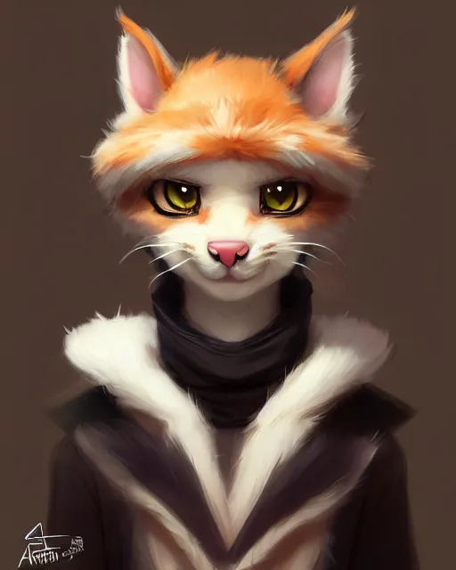 Prompt: character concept art of a young male anthropomorphic furry cat | | cute - fine - face, pretty face, key visual, realistic shaded perfect face, fine details by stanley artgerm lau, wlop, rossdraws, james jean, andrei riabovitchev, marc simonetti, and sakimichan, trending on artstation