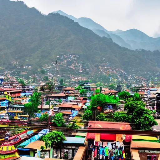 Prompt: dinosaur in kathmandu city, entire city visible, cinematic, day time, spring season, greenary, traffic visible, people visible, detailed, high quality, dynamic lightning