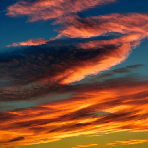 Image similar to sunset clouds in shape of a giant bird