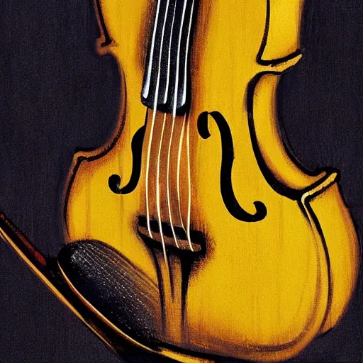 Image similar to guitar in cello shape by greg rutkowski