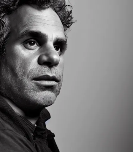 Image similar to a high quality, high detail, photorealistic portrait of mark ruffalo by james nachtwey and lucian freud,