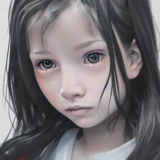 Image similar to artstation young girl, very detailed, , portrait, high contrast