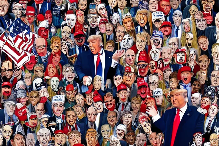 Prompt: donald trump in the white house, wimmelbilder, puzzle, where's waldo