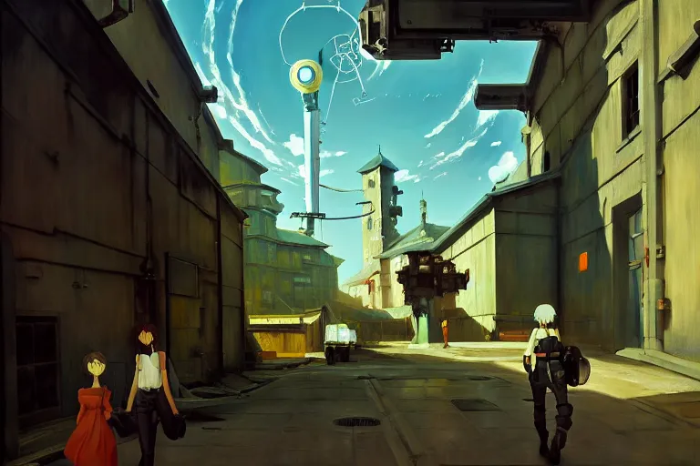 Image similar to baroque oil painting of anime key visual environment concept art of of aperture science laboratories from portal 2, acrylic painting, trending on pixiv fanbox, palette knife and brush strokes, style of makoto shinkai jamie wyeth james gilleard edward hopper greg rutkowski studio ghibli genshin impact