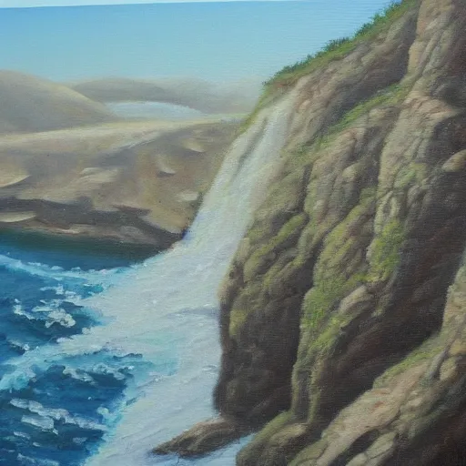 Prompt: cliff, oil painting