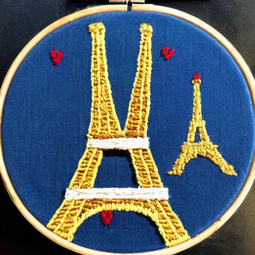 Image similar to eiffel tower embroidery,