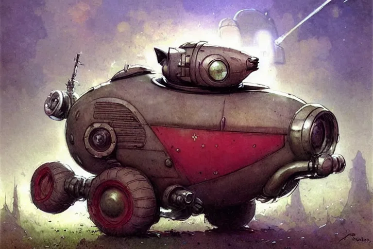 Image similar to adventurer ( ( ( ( ( 1 9 5 0 s retro future robot android fat rat wagon. versus evil cat. muted colors. ) ) ) ) ) by jean baptiste monge!!!!!!!!!!!!!!!!!!!!!!!!! chrome red