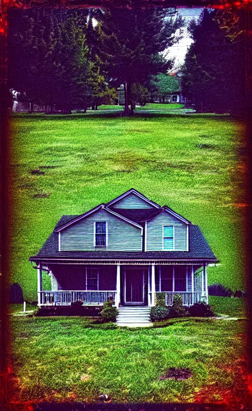 Prompt: a liminal middle class American suburb, glitch in the matrix, taken on an iPhone, blurry, clean, empty, creepy