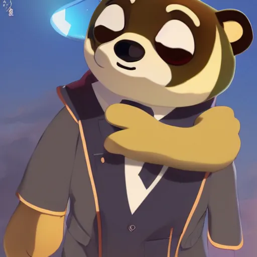 Image similar to portrait of tom nook as a civil engineer, anime fantasy illustration by tomoyuki yamasaki, kyoto studio, madhouse, ufotable, trending on artstation