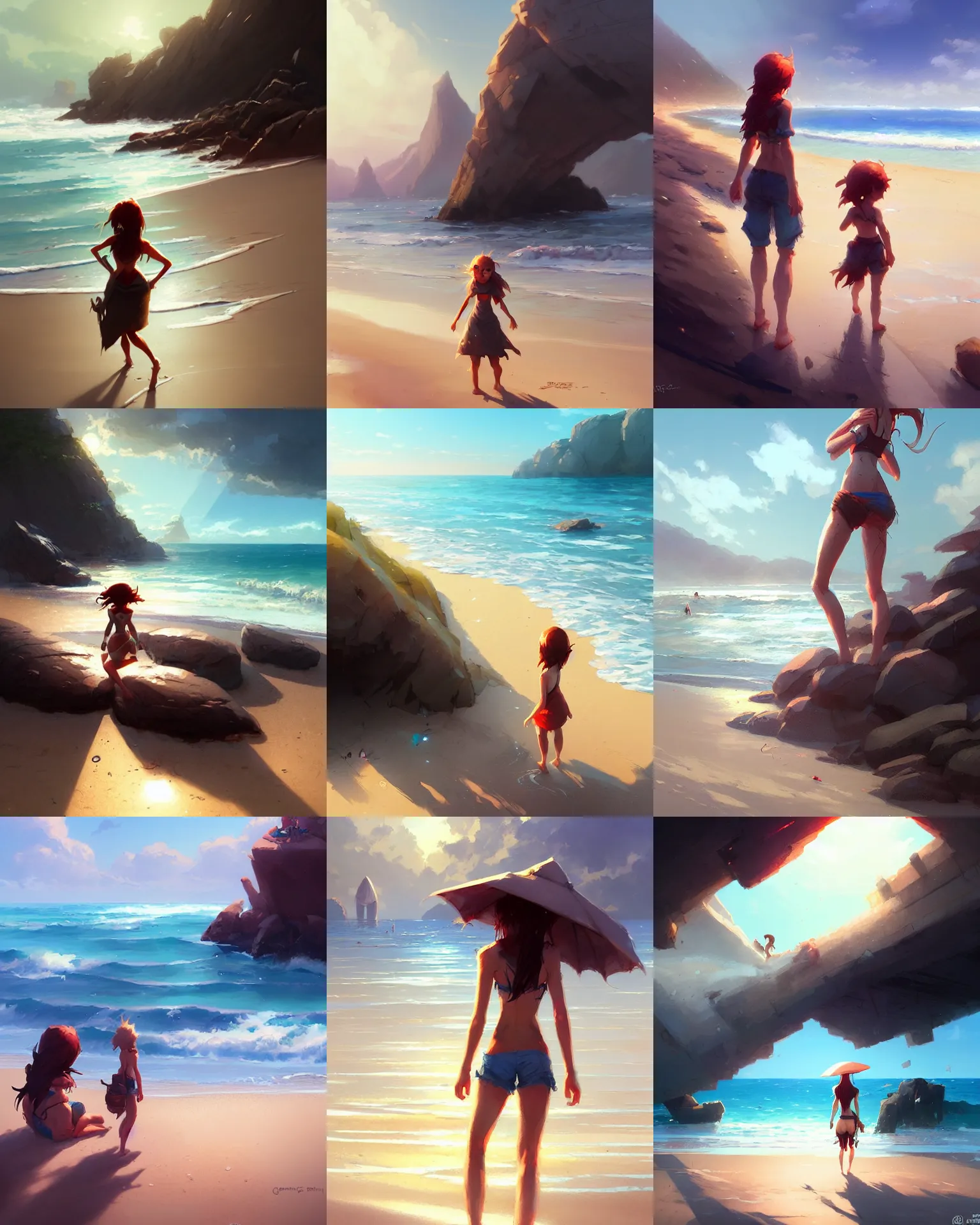 Prompt: A day at the beach, details, sharp focus, illustration, by Jordan Grimmer and greg rutkowski, Trending artstation, pixiv, digital Art