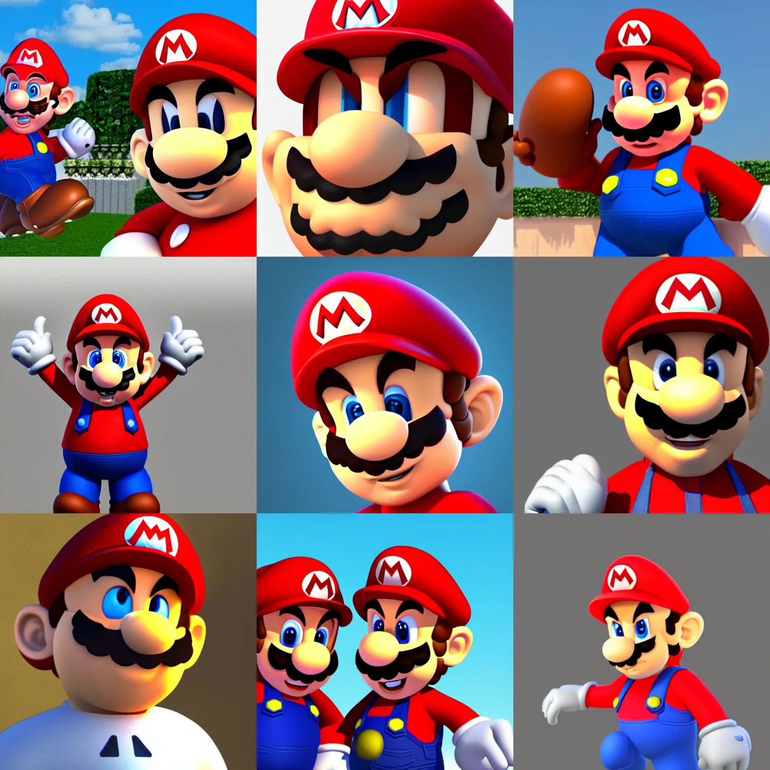 Prompt: 3d render of Mario as a real life person, realistic
