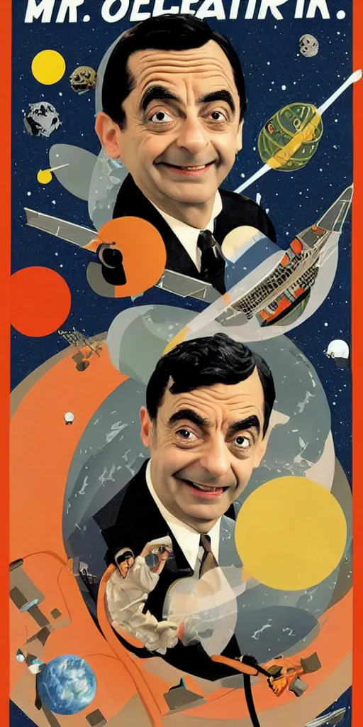 Image similar to criterion collection Poster art for the film Mr. Bean goes to Space