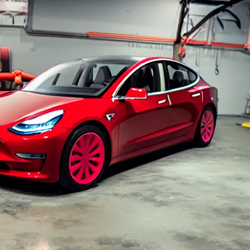 Prompt: I made the worlds biggest Tesla model 3, Mr. Beast video thumbnail