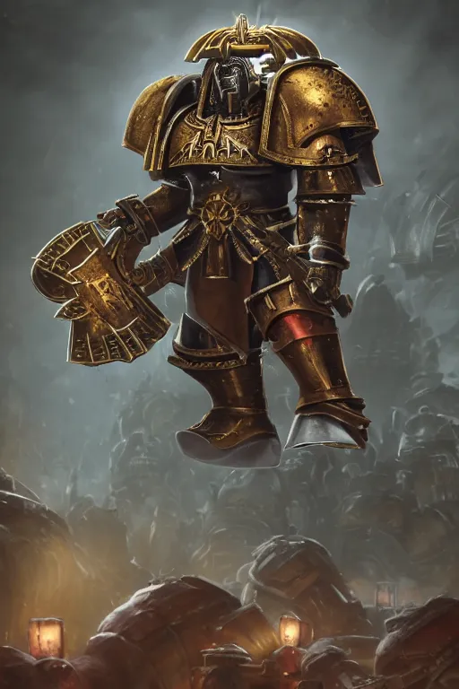 Image similar to armor portrait heros warhammer 4 0 k horus heresy fanart - the primarchs emperor by johannes helgeson animated with vfx concept artist & illustrator global illumination ray tracing hdr fanart arstation zbrush central hardmesh 8 k octane renderer comics stylized