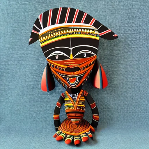 Image similar to african tribal chief vinyl art toy, detailed product photo,