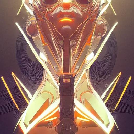 Image similar to symmetry! abstract futuristic robotic, apex legends, epic lighting, pen drawing illustration, ultra detailed, art by artgerm and greg rutkowski and alphonse mucha