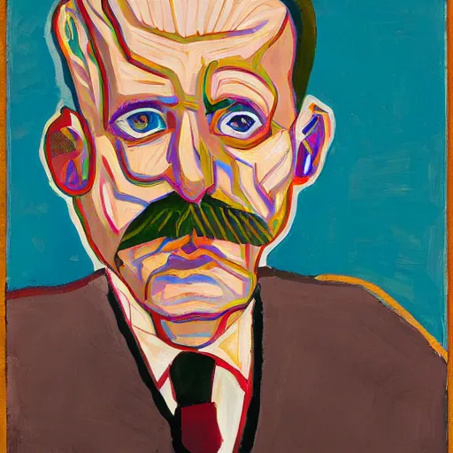 Image similar to portrait of billy childish, by dana schutz