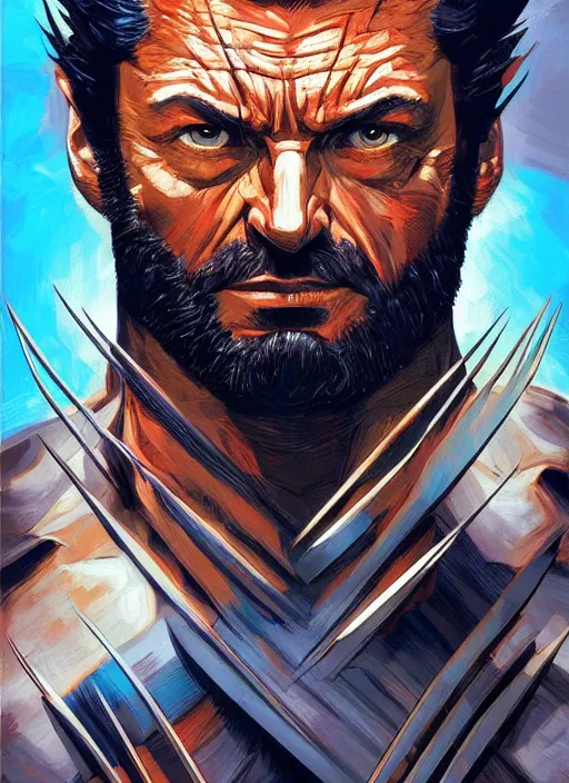 Image similar to portrait wolverine, marvel comics, dark, intricate, highly detailed, smooth, artstation, digital illustration by francoise nielly