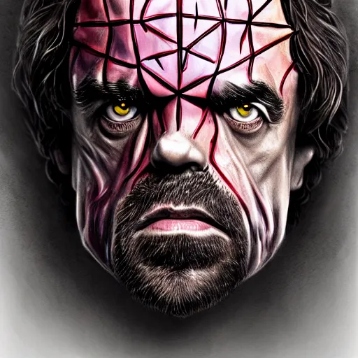 Prompt: peter dinklage as the monster in hellraiser, digital painting, extremely detailed, 4 k, intricate, brush strokes, mark arian, artgerm, bastien lecouffe - deharme