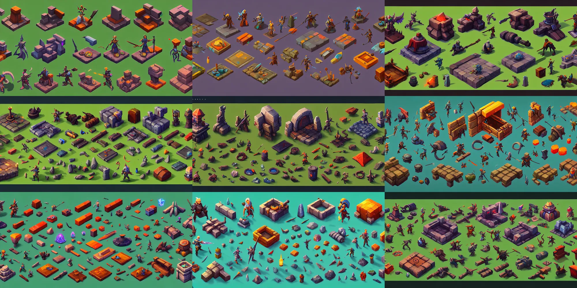 Prompt: isometric game asset of npc, in gouache detailed paintings, props, stylized, 2 d sprites asset sheet, kitbash, arcane, prop rocks, overwatch, many color scheme, 8 k, close up,