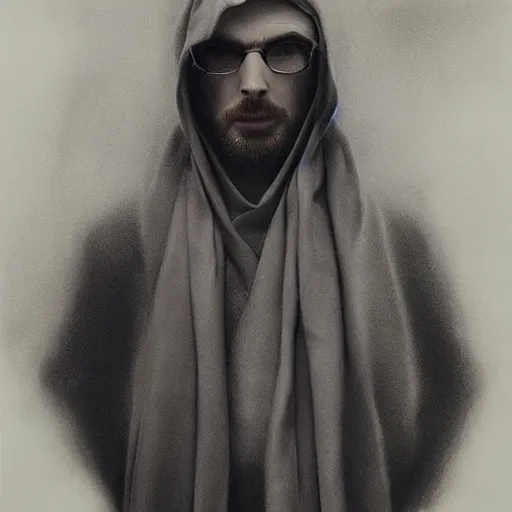 Prompt: chris evans!!!!!! wearing a babushka scarf, charcoal painting by zdzisław beksinski, trending on cgsociety, remodernism, matte drawing, zbrush, hyper realism