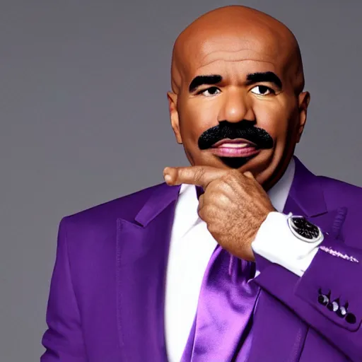 Image similar to Steve harvey covered in purple face