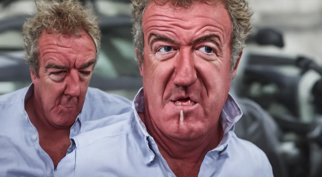 Prompt: jeremy clarkson in pain after buying the wrong car, high detail, high definition, photorealistic, 8k,